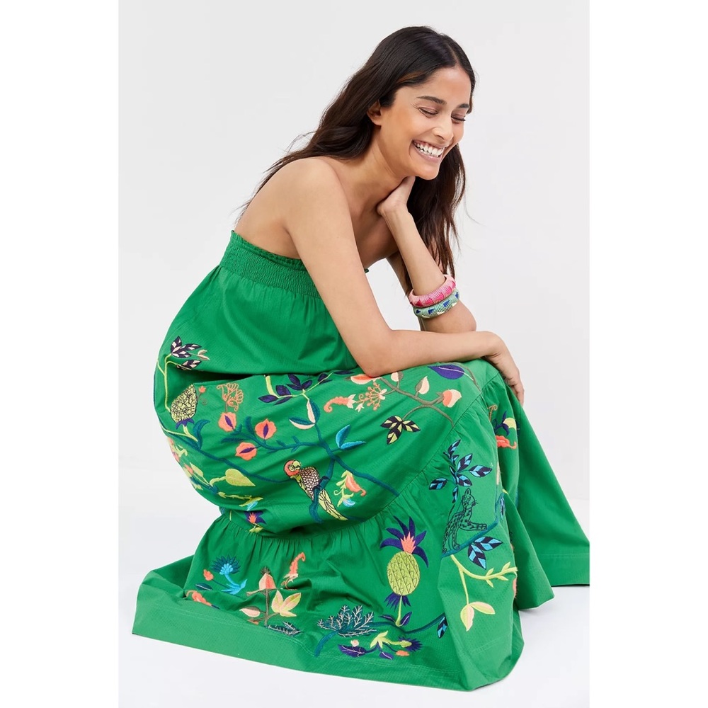 Anthropologie Ruffled Floral Maxi Dress